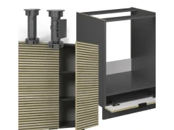 Online Vicco Fame-Line Eckküche Eiche Paneel/Anthrazit 160 x 190 cm AP Anthrazit ohne E-Geräte Winkelküchen|Herde
