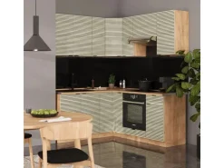 Outlet Vicco Fame-Line Eckküche Eiche Paneel/Goldkraft Eiche 160 x 60 cm ohne Arbeitsplatte ohne E-Geräte Berghütten Eiche