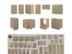 Outlet Vicco Fame-Line Eckküche Eiche Paneel/Goldkraft Eiche 160 x 60 cm ohne Arbeitsplatte ohne E-Geräte Berghütten Eiche