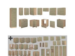Winkelküchen<Vicco Fame-Line Eckküche Eiche Paneel/Goldkraft Eiche 227 x 60 cm ohne Arbeitsplatte ohne E-Geräte Berghütten Eiche
