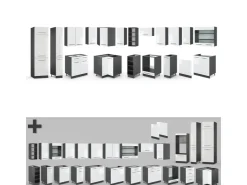 Winkelküchen|Einbauküchen<Vicco Fame-Line Eckküche /Anthrazit 347 x 257 cm ohne Arbeitsplatte ohne E-Geräte Weiß Hochglanz