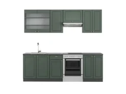 Sale Vicco Fame-Line Küchenschränke -Gold Landhaus/Anthrazit 240 cm AP Anthrazit ohne E-Geräte Einbauküchen