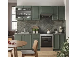 Sale Vicco Fame-Line Küchenschränke -Gold Landhaus/Anthrazit 240 cm AP Anthrazit ohne E-Geräte Einbauküchen