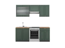 Outlet Vicco Fame-Line Küchenschränke -Gold Landhaus/Anthrazit 200 cm AP Eiche ohne E-Geräte Einbauküchen