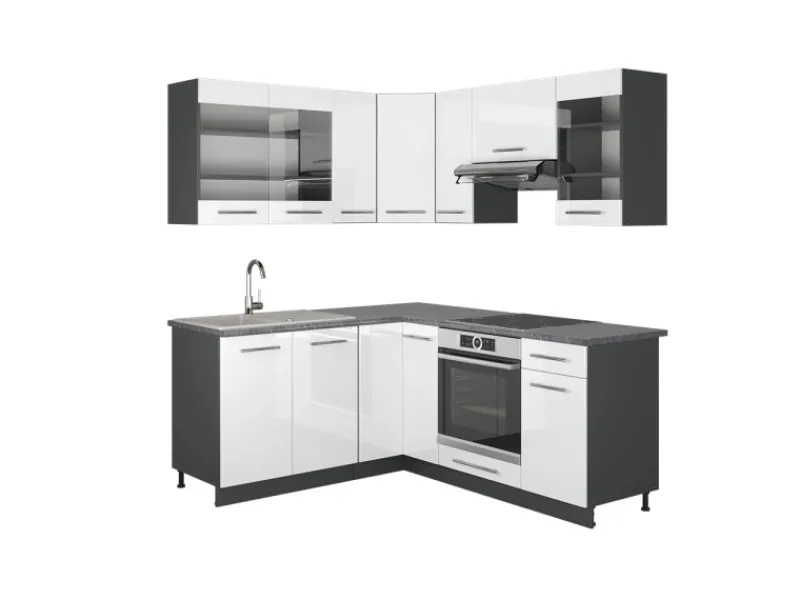 Clearance Vicco Fame-Line Küchenschränke /Anthrazit 160 x 60 cm ohne Arbeitsplatte ohne E-Geräte Winkelküchen