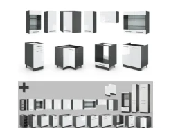 Clearance Vicco Fame-Line Küchenschränke /Anthrazit 160 x 60 cm ohne Arbeitsplatte ohne E-Geräte Winkelküchen