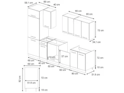 Discount Vicco Fame-Line Küchenzeile Eiche Paneel/Anthrazit 300 cm AP Anthrazit ohne E-Geräte Kochfelder|Kühlschränke