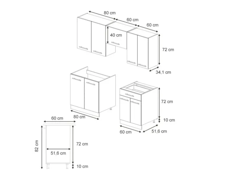 Sale Vicco Fame-Line Küchenzeile Eiche Paneel/Anthrazit 200 cm AP Eiche ohne E-Geräte Brauhaus Eiche