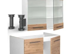 Zubehör Für Küchenarmatur|Ersatzteile Küchenarmatur<Vicco Fame-Line Küchenzeile Goldkraft /Weiß 235 cm AP Anthrazit ohne E-Geräte Eiche
