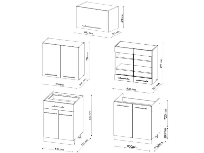 Clearance Vicco Fame-Line Küchenzeile -Gold Landhaus/Weiß 200 cm AP Marmor ohne E-Geräte Einbauküchen