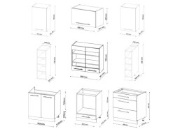 Sale Vicco Fame-Line Küchenzeile -Gold Landhaus/Anthrazit 235 cm AP Eiche ohne E-Geräte Grün