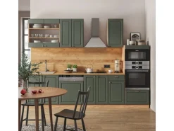 Clearance Vicco Fame-Line Küchenzeile -Gold Landhaus/Goldkraft Eiche 300 cm mit HochschrankAP Eiche ohne E-Geräte Einbauküchen
