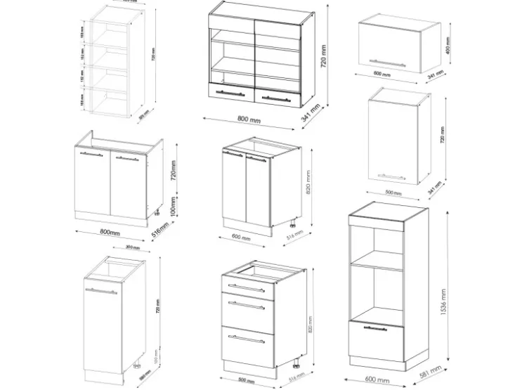 Best Vicco Fame-Line Küchenzeile -Gold Landhaus/Goldkraft Eiche 280 cm AP Marmor ohne E-Geräte Grün