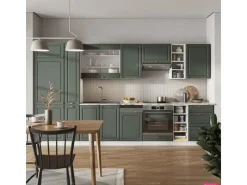 Hot Vicco Fame-Line Küchenzeile -Gold Landhaus/Weiß 355 cm AP Marmor ohne E-Geräte Einbauküchen