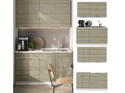 Hot Vicco Fame-Line Singleküche Eiche Paneel/Goldkraft Eiche 140 cm AP Anthrazit ohne E-Geräte Berghütten Eiche