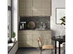 Single-Küchen<Vicco Fame-Line Singleküche Eiche Paneel/Anthrazit 140 cm AP Eiche ohne E-Geräte Brauhaus Eiche