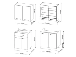 Discount Vicco Fame-Line Singleküche -Gold Landhaus/Anthrazit 140 cm ohne Arbeitsplatte ohne E-Geräte Single-Küchen|Miniküchen