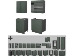Discount Vicco Fame-Line Singleküche -Gold Landhaus/Anthrazit 140 cm ohne Arbeitsplatte ohne E-Geräte Single-Küchen|Miniküchen