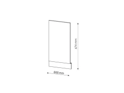 Vicco Frontblende Fame-Line Schwarz-Eiche Hochglanz/Goldkraft Eiche 60 cm ohne Arbeitsplatte Eiche Dunkel