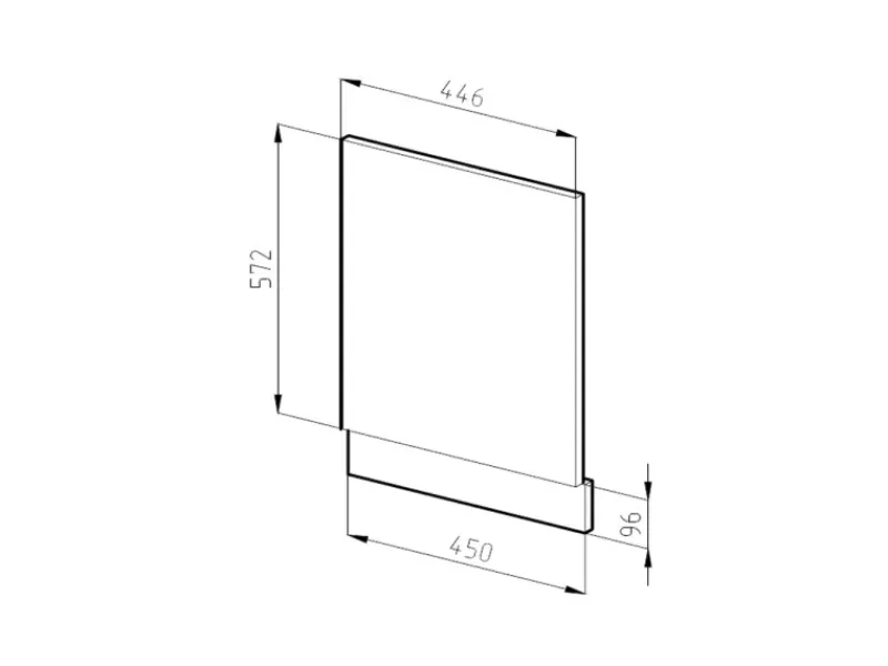 Vicco Frontblende R-Line Geschirrspüler Fronttür Hochglanz/ 45 cm AP Marmor Einbauküchen