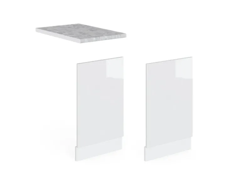 Vicco Frontblende R-Line Geschirrspüler Fronttür Hochglanz/ 45 cm AP Marmor Einbauküchen