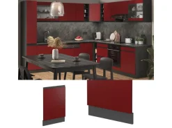 Clearance Vicco Frontblende R-Line Geschirrspüler Fronttür /Anthrazit 45 cm AP Eiche Rot