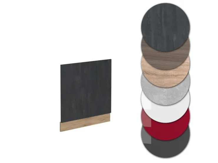 Einbauküchen<Vicco Frontblende R-Line Schwarz Beton/Goldkraft Eiche 60 cm ohne Arbeitsplatte Beton Anthrazit