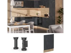 Hot Vicco Frontblende R-Line Schwarz Beton/Goldkraft Eiche 45 cm ohne Arbeitsplatte Beton Anthrazit