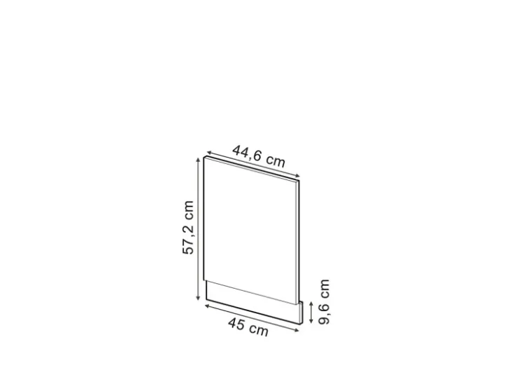 Hot Vicco Frontblende R-Line Schwarz Beton/Goldkraft Eiche 45 cm ohne Arbeitsplatte Beton Anthrazit