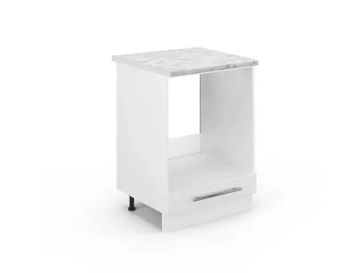 Sale Vicco Herdumbauschrank Fame-Line Hochglanz/ 60 cm AP Marmor Weiß