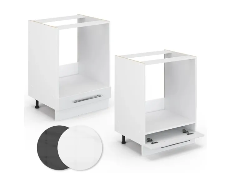 Sale Vicco Herdumbauschrank Fame-Line Hochglanz/ 60 cm AP Marmor Weiß