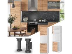 Online Vicco Herdumbauschrank Fame-Line Goldkraft /Weiß 60 cm mit Offenem Regal Eiche