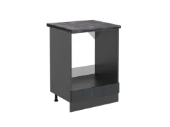 Kochfelder<Vicco Herdumbauschrank R-Line Schwarz Beton/Anthrazit 60 cm AP Anthrazit Beton Anthrazit