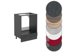 Kochfelder<Vicco Herdumbauschrank R-Line Schwarz Beton/Anthrazit 60 cm AP Anthrazit Beton Anthrazit