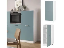 Hot Vicco Herdumbauschrank R-Line Küchenkommode Blau-Grau/Weiß 60 cm Blaugrau