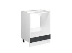 Clearance Vicco Herdumbauschrank R-Line Schwarz Beton/Weiß 60 cm ohne Arbeitsplatte Herde