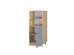 New Vicco Herdumbauschrank R-Line Herdschrank Schwarz Beton/Goldkraft Eiche 60 cm mit Goldkraft Eiche Korpus Herde