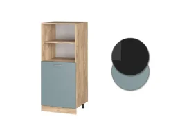 New Vicco Herdumbauschrank R-Line Herdschrank Schwarz Beton/Goldkraft Eiche 60 cm mit Goldkraft Eiche Korpus Herde