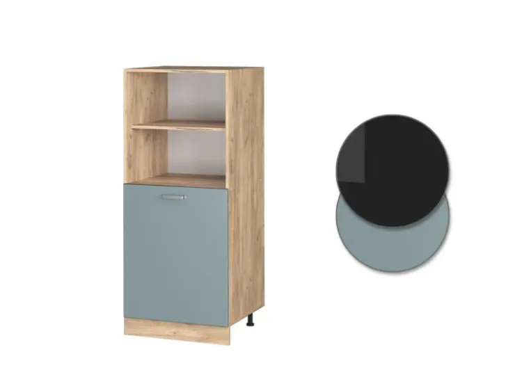 New Vicco Herdumbauschrank R-Line Herdschrank Schwarz Beton/Goldkraft Eiche 60 cm mit Goldkraft Eiche Korpus Herde