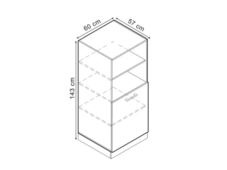 Vicco Herdumbauschrank R-Line Herdschrank Grau/Weiß 60 cm AP Marmor Edelgrau