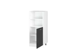 Vicco Herdumbauschrank R-Line Herdschrank Grau/Weiß 60 cm AP Marmor Edelgrau