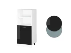 Herde<Vicco Herdumbauschrank R-Line Herdschrank Schwarz Hochglanz/Weiß 60 cm Schwarz Glänzend