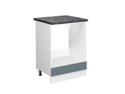 Best Vicco Herdumbauschrank R-Line Herdschrank Blau-Grau/Weiß 60 cm AP Anthrazit Herde
