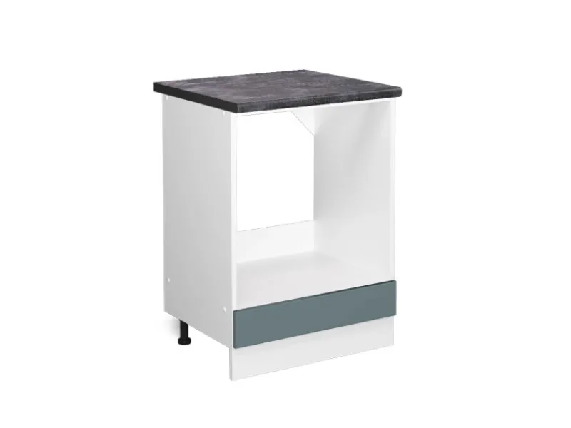Best Vicco Herdumbauschrank R-Line Herdschrank Blau-Grau/Weiß 60 cm AP Anthrazit Herde