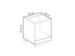 Best Vicco Herdumbauschrank R-Line Herdschrank Blau-Grau/Weiß 60 cm AP Anthrazit Herde