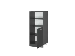Herde<Vicco Herdumbauschrank R-Line Herdschrank Schwarz Hochglanz/Anthrazit 60 cm Schwarz Glänzend