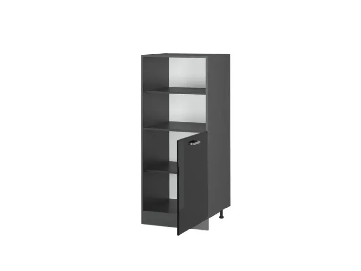 Herde<Vicco Herdumbauschrank R-Line Herdschrank Schwarz Hochglanz/Anthrazit 60 cm Schwarz Glänzend