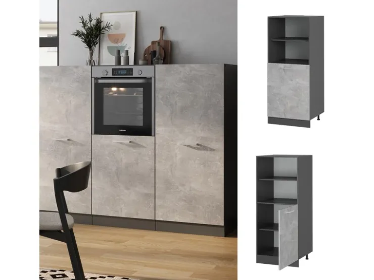 Herde<Vicco Herdumbauschrank R-Line Herdschrank 60 cm Beton