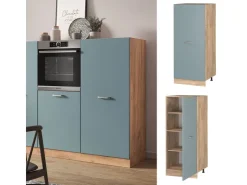 Online Vicco Herdumbauschrank R-Line Küchenkommode Blau-Grau/Goldkraft Eiche 60 cm Blaugrau