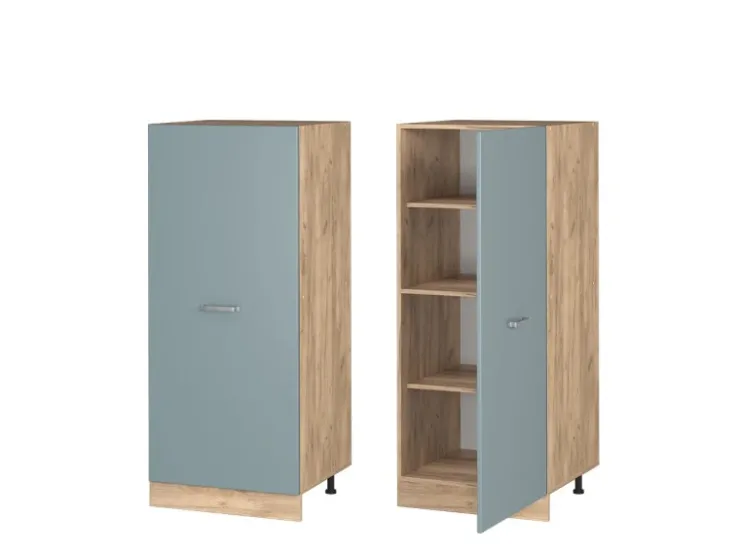 Online Vicco Herdumbauschrank R-Line Küchenkommode Blau-Grau/Goldkraft Eiche 60 cm Blaugrau